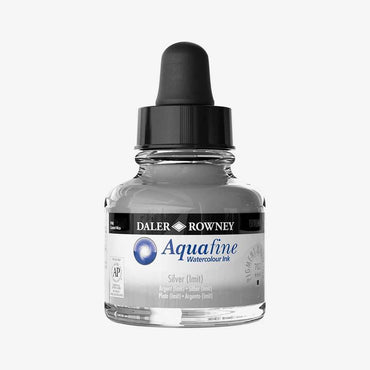 Daler Rowney Aquafine Watercolor Ink  Silver 29.5ML The Stationers